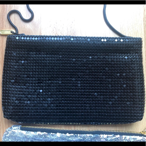 2pc lot - SEQUIN + METAL MESH evening/formal small handbag/wristlet+crossbody - Picture 3 of 15